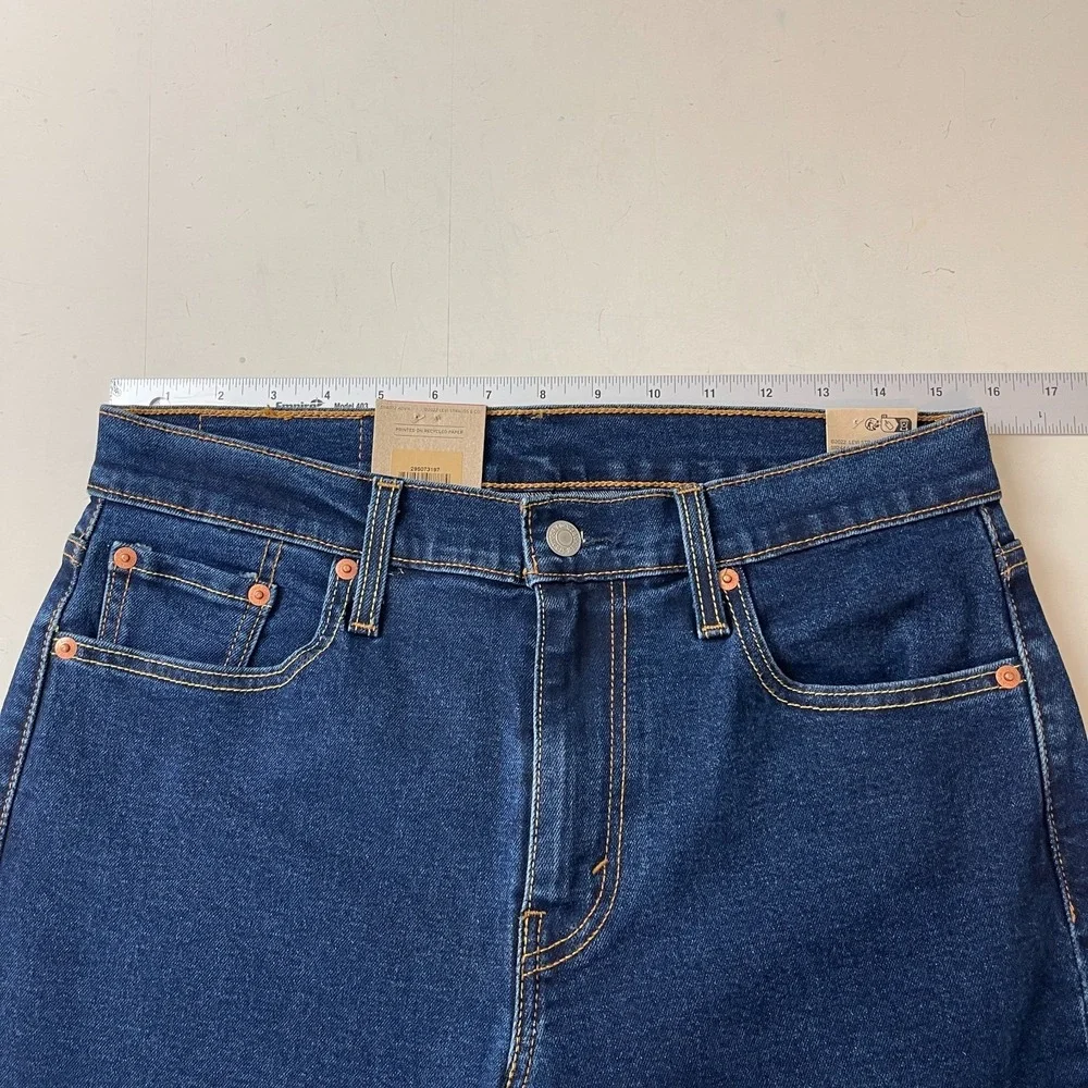 Levi's Jeans Mens 30x30 Blue 502 Taper Fit Dark Wash Indigo Denim Preppy Minimal